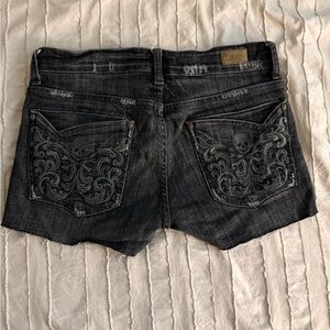 See Thru Soul Dark Denim Shorts